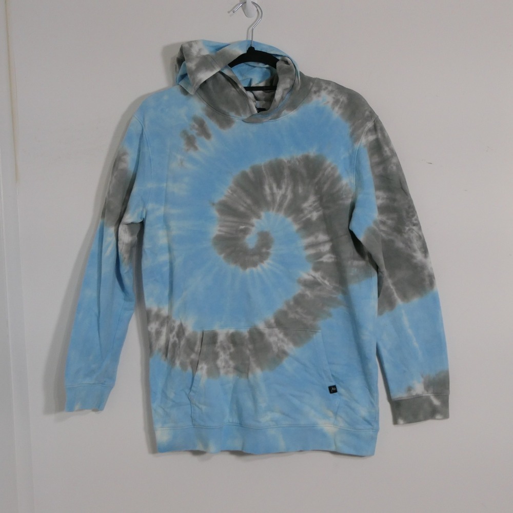 Art Class Kid Hoodie XL 16 Blue Grey Tie Dye Spiral Skater Streetwear Hippie